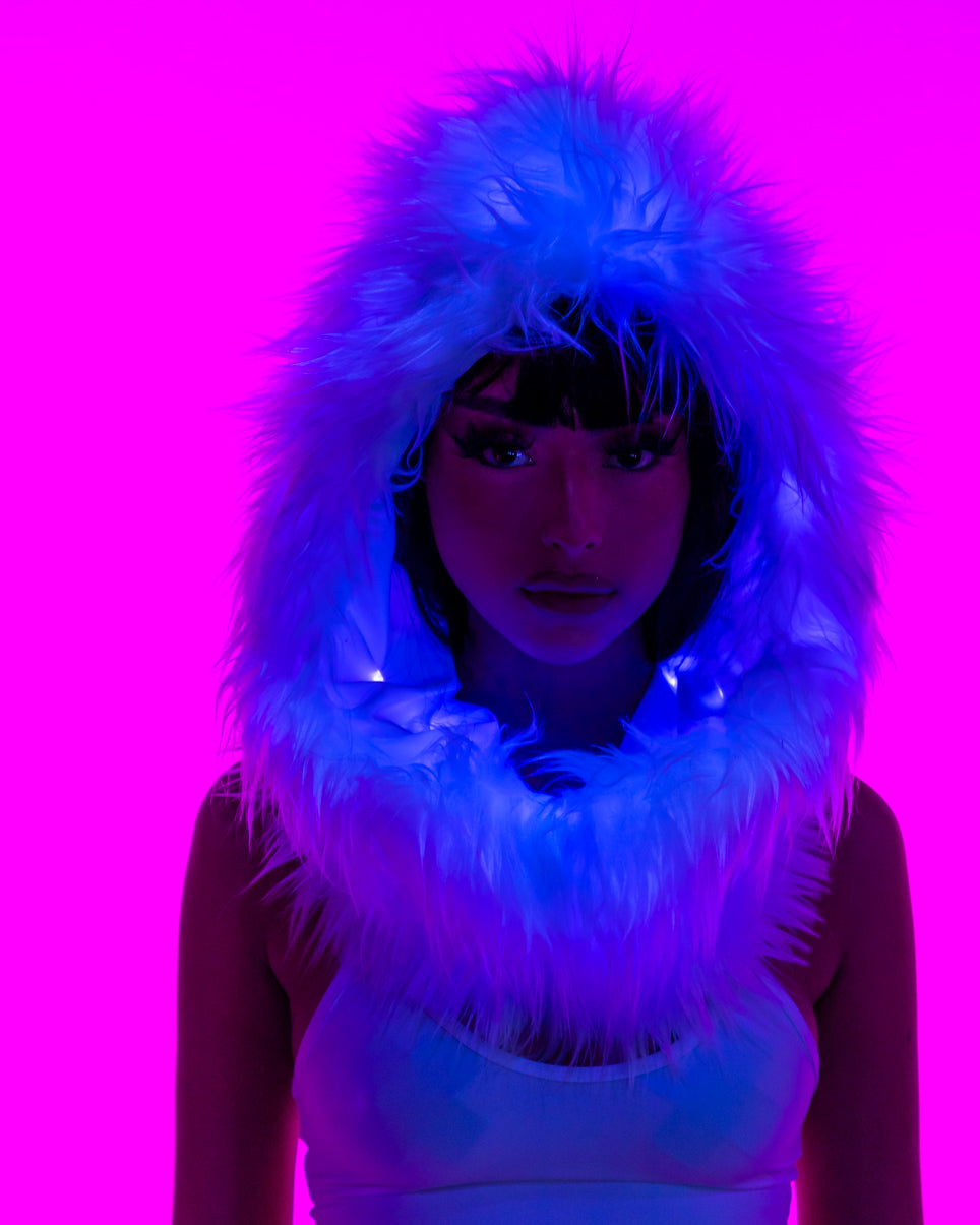White Light Up LED Unisex Infinity Hoodie