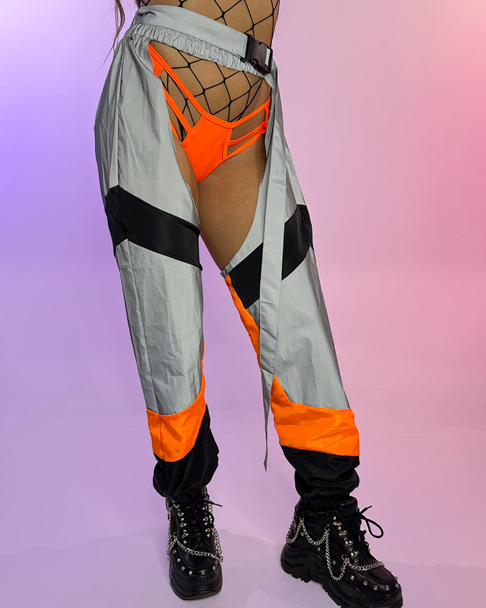 Trip the Light Orange Reflective Chaps