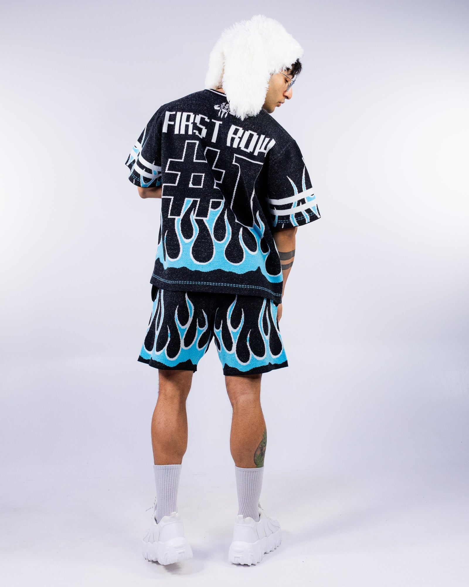Flame Varsity Men's Black Knit Shorts