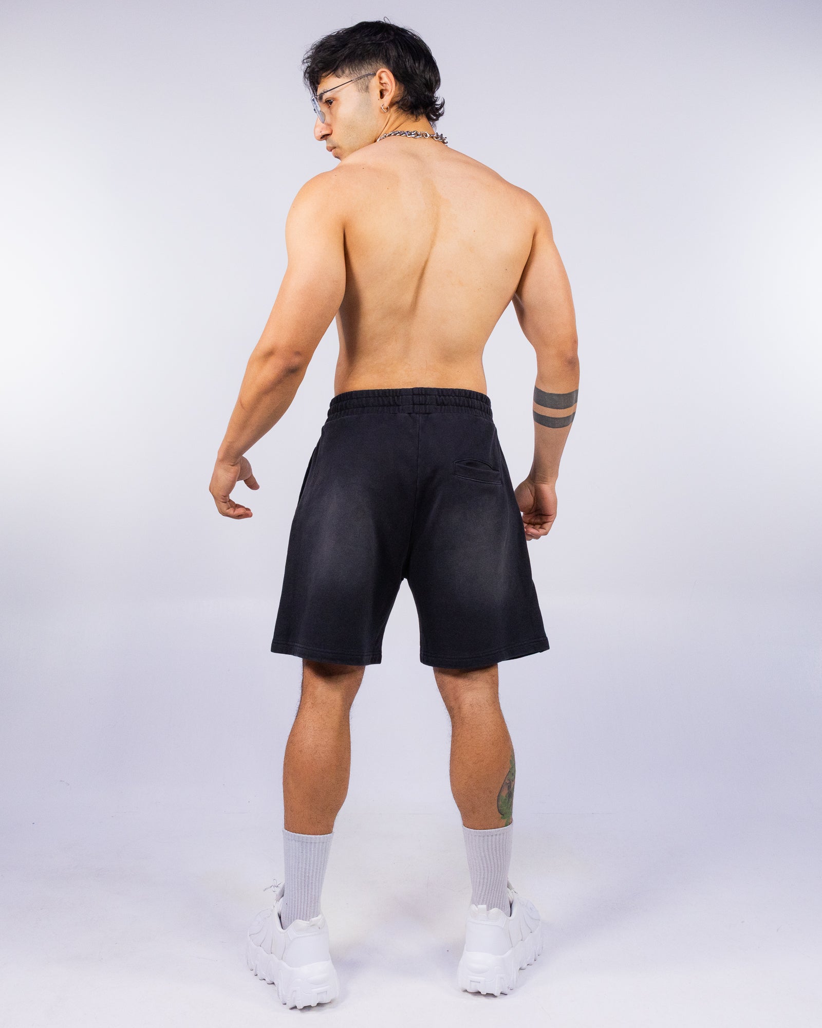 Earth First Men's Black Graphic Shorts