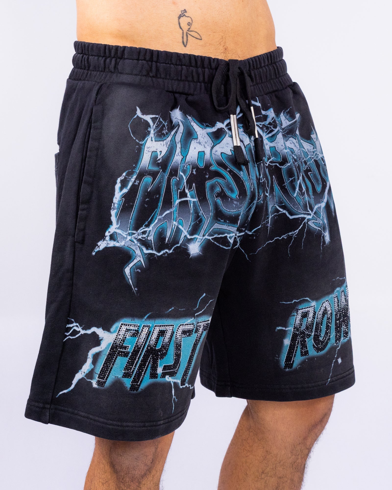 Earth First Men's Black Graphic Shorts