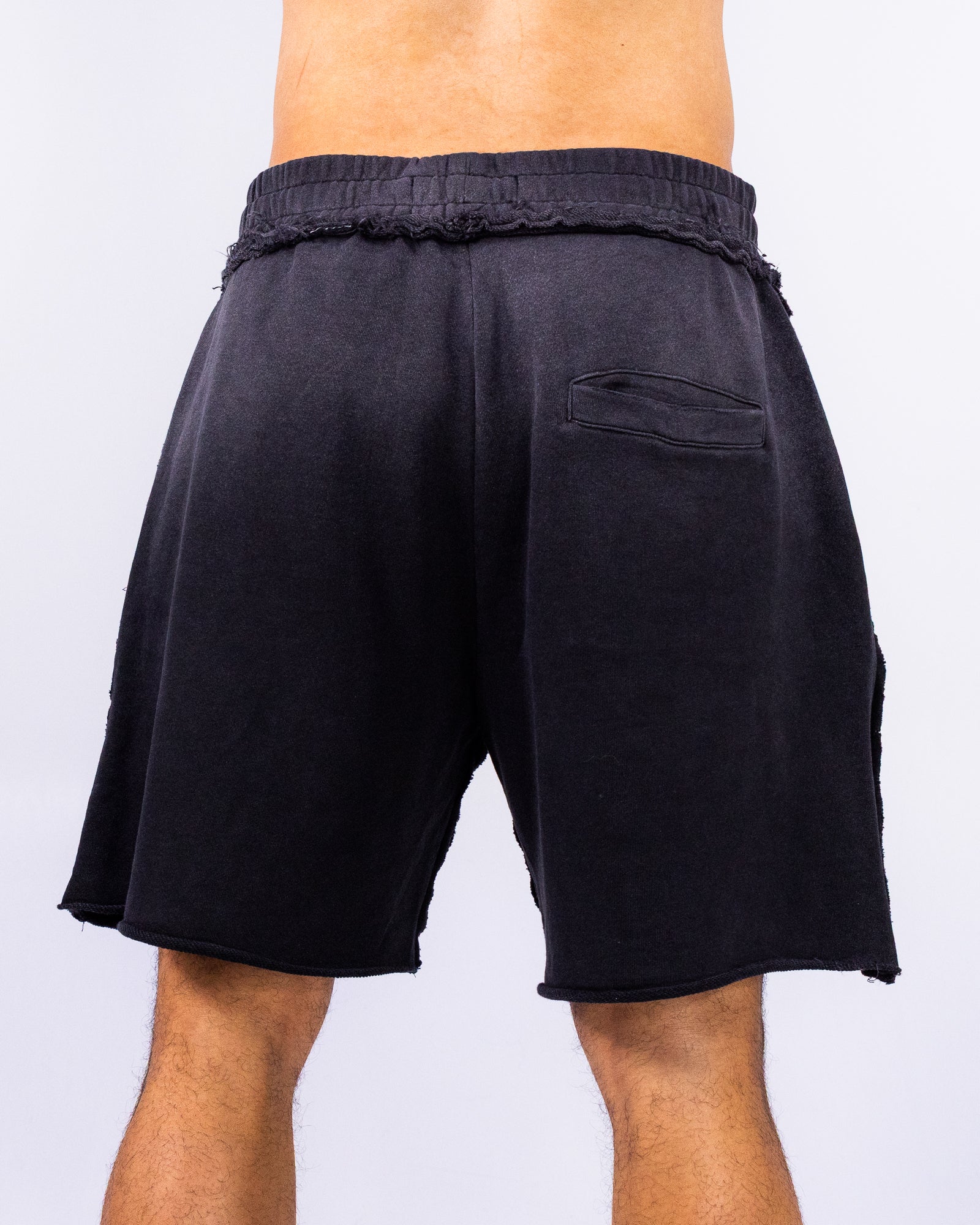 Washed Humanity Men's Black Graphic Shorts