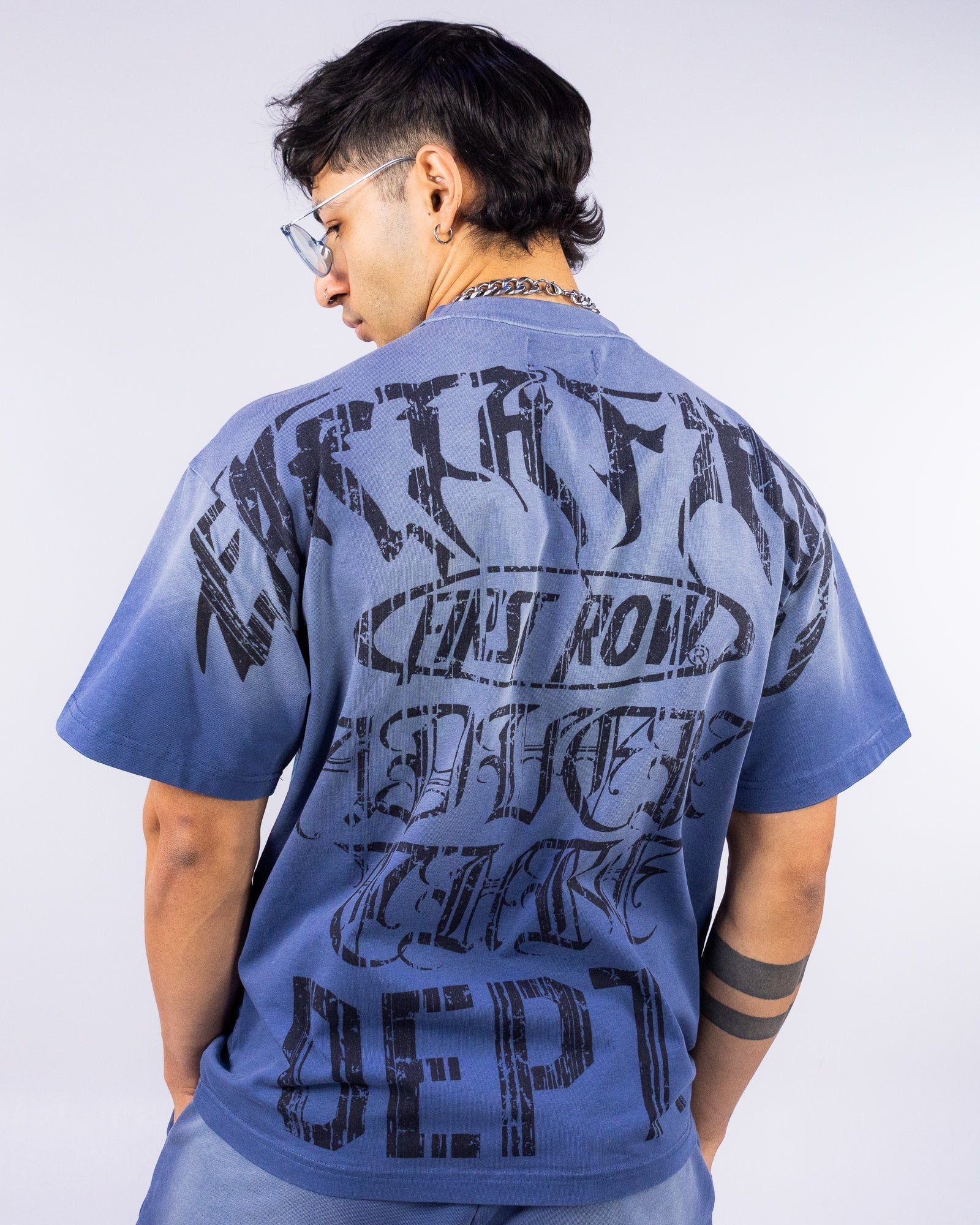 Earth First Men's Blue Washed Tee