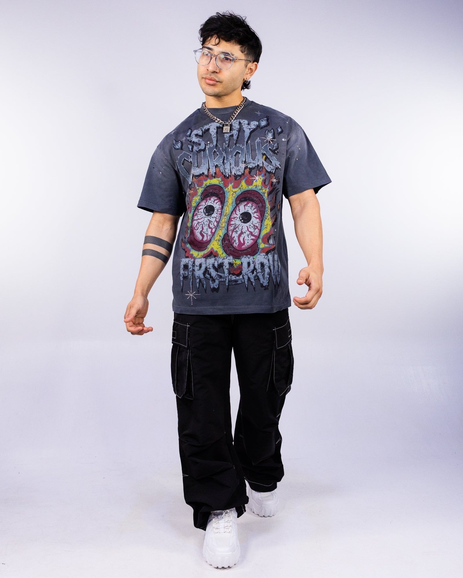 Bloodshot Stay Curious Men's Gray Washed Tee