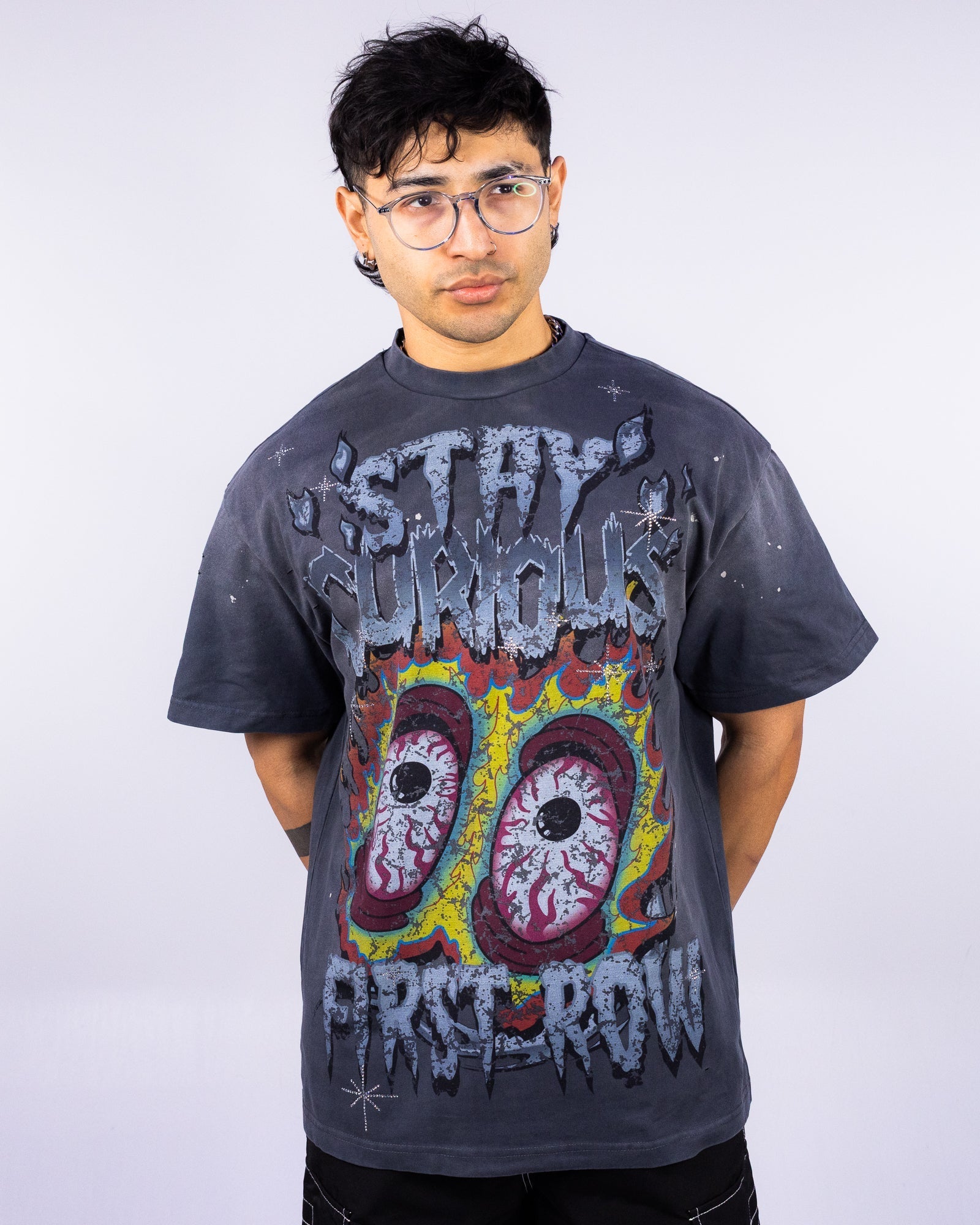 Bloodshot Stay Curious Men's Gray Washed Tee