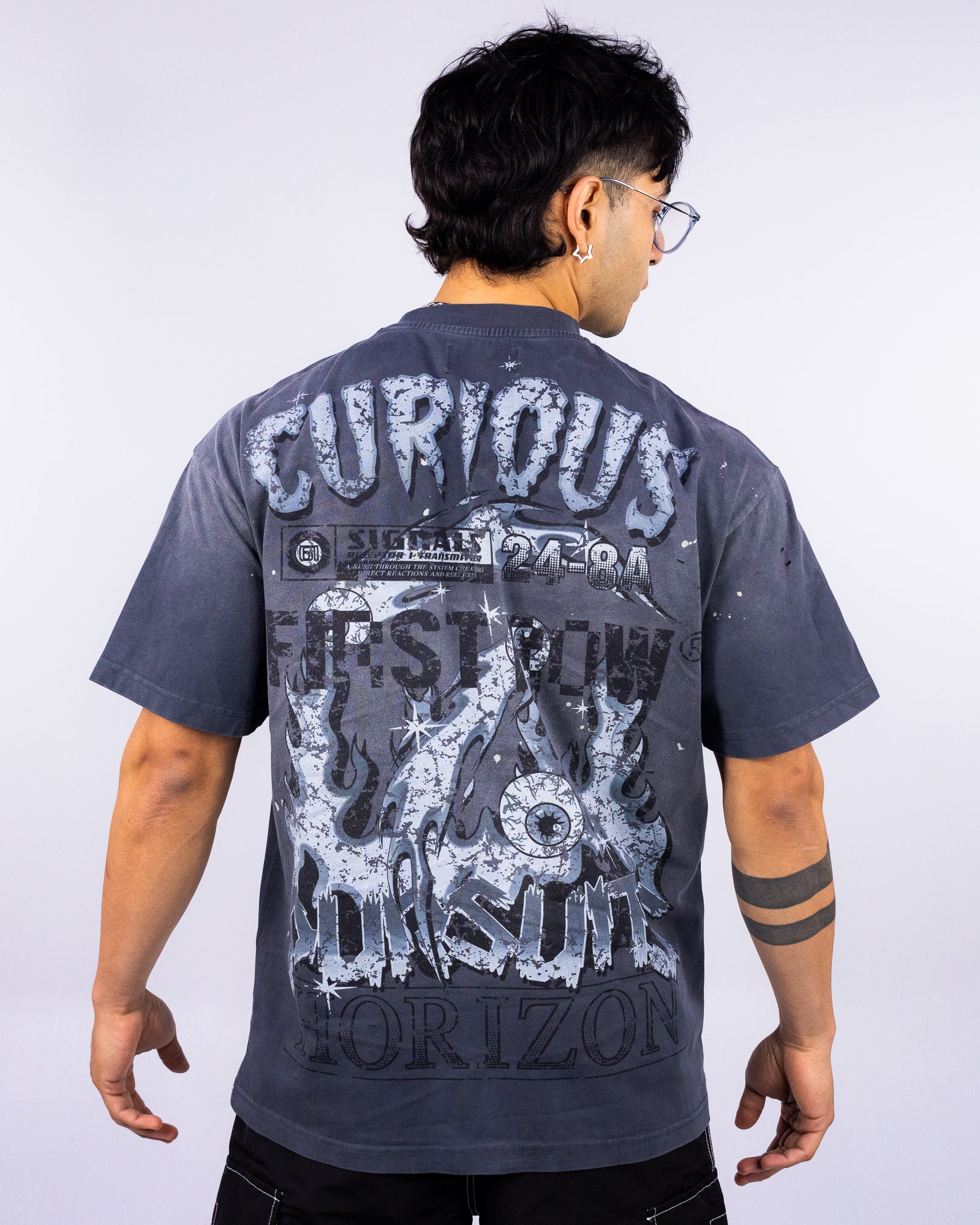 Bloodshot Stay Curious Men's Gray Washed Tee