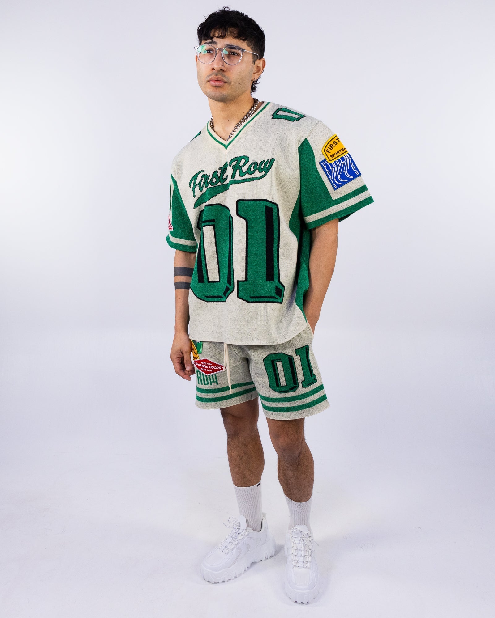 First Row Varsity Men's Green Knit Tee