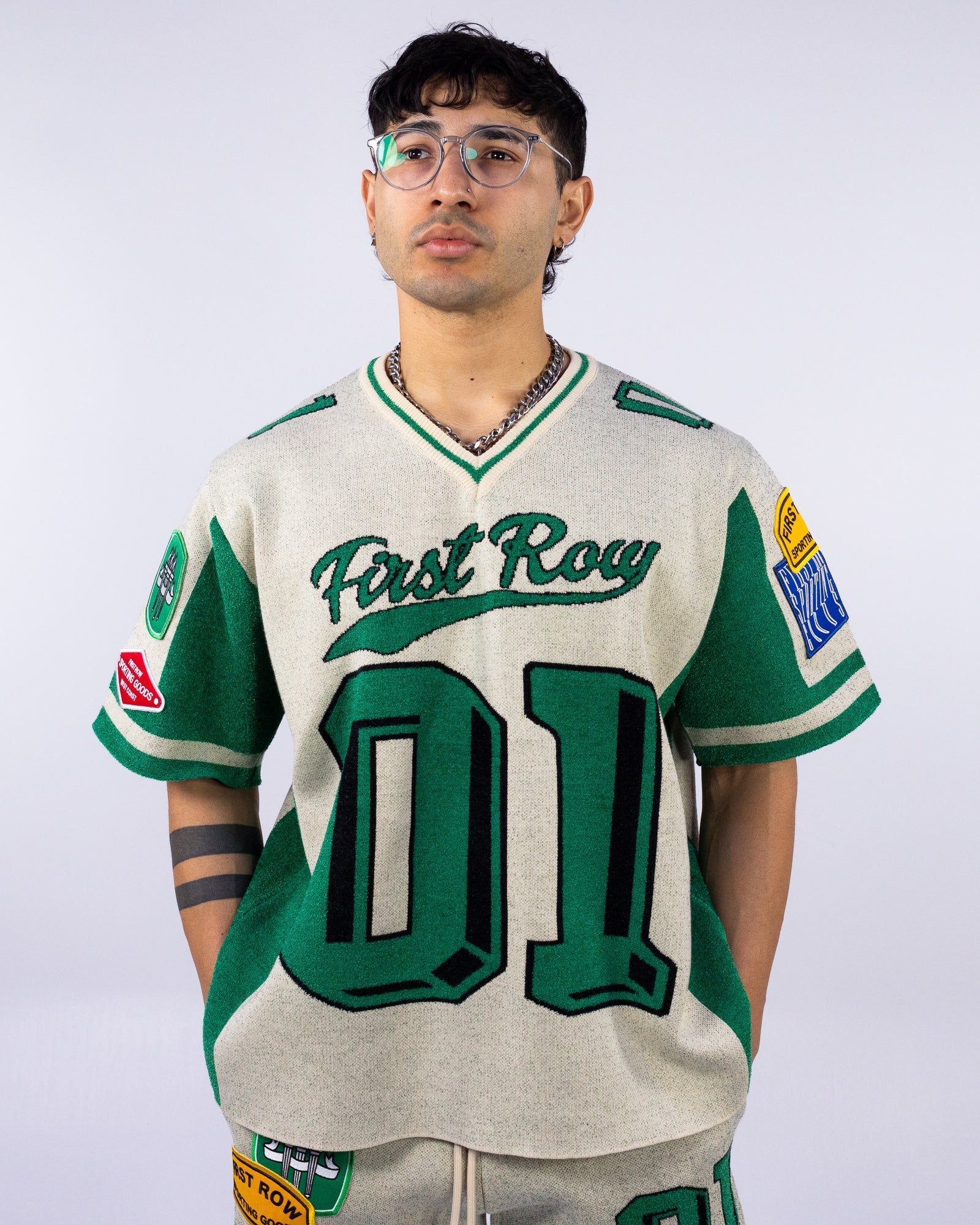 First Row Varsity Men's Green Knit Tee