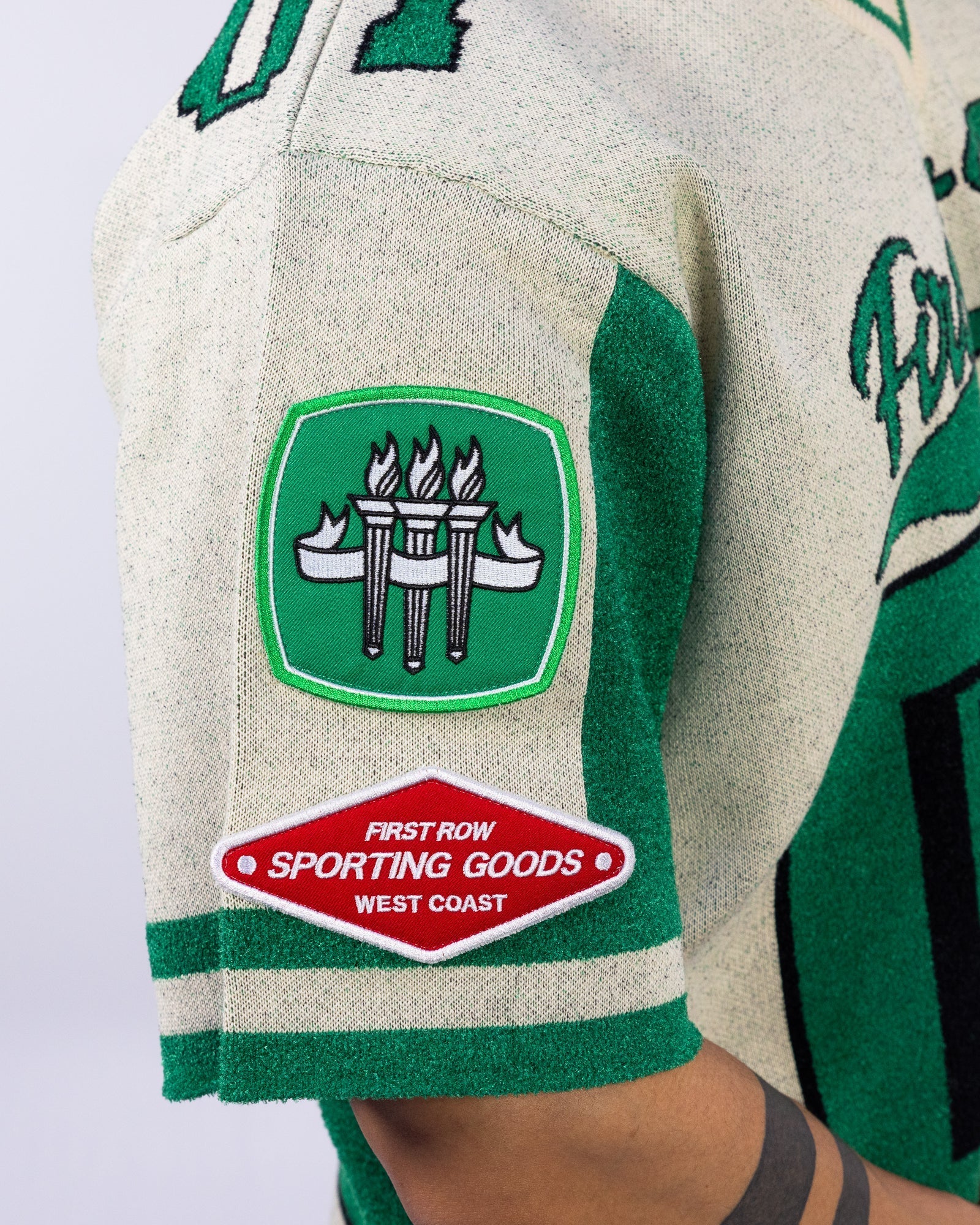 First Row Varsity Men's Green Knit Tee