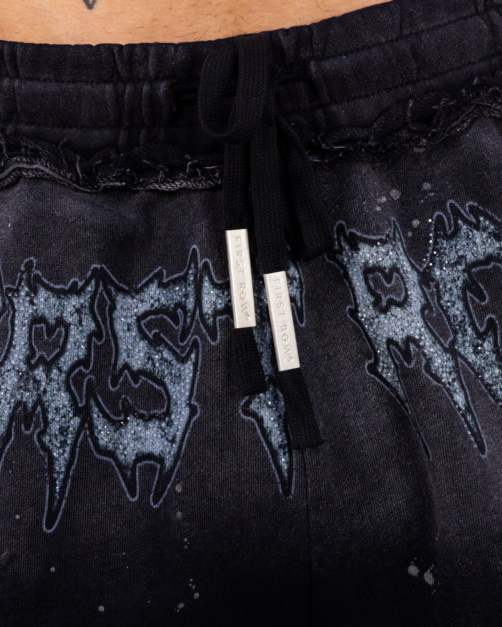 Stay Curious Men's Black Graphic Washed Shorts