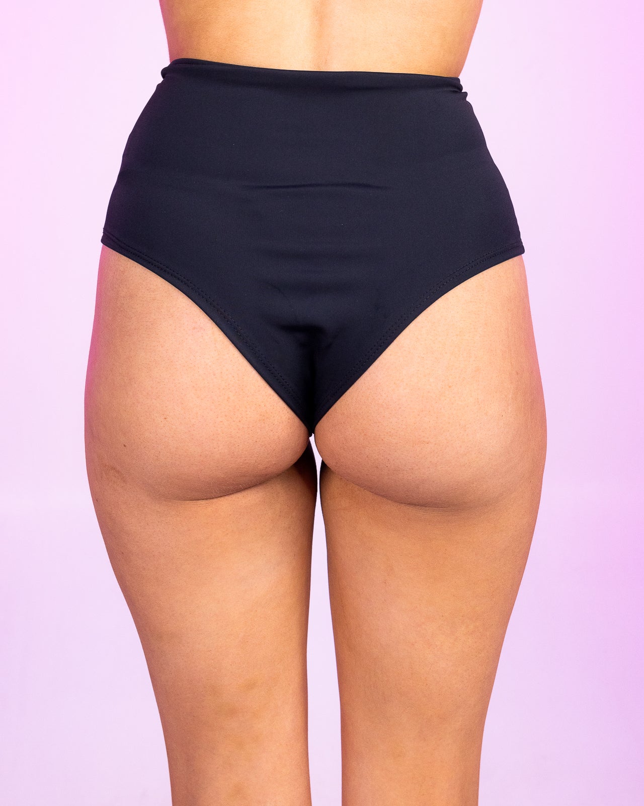 Black High Waist Cheeky Bottoms