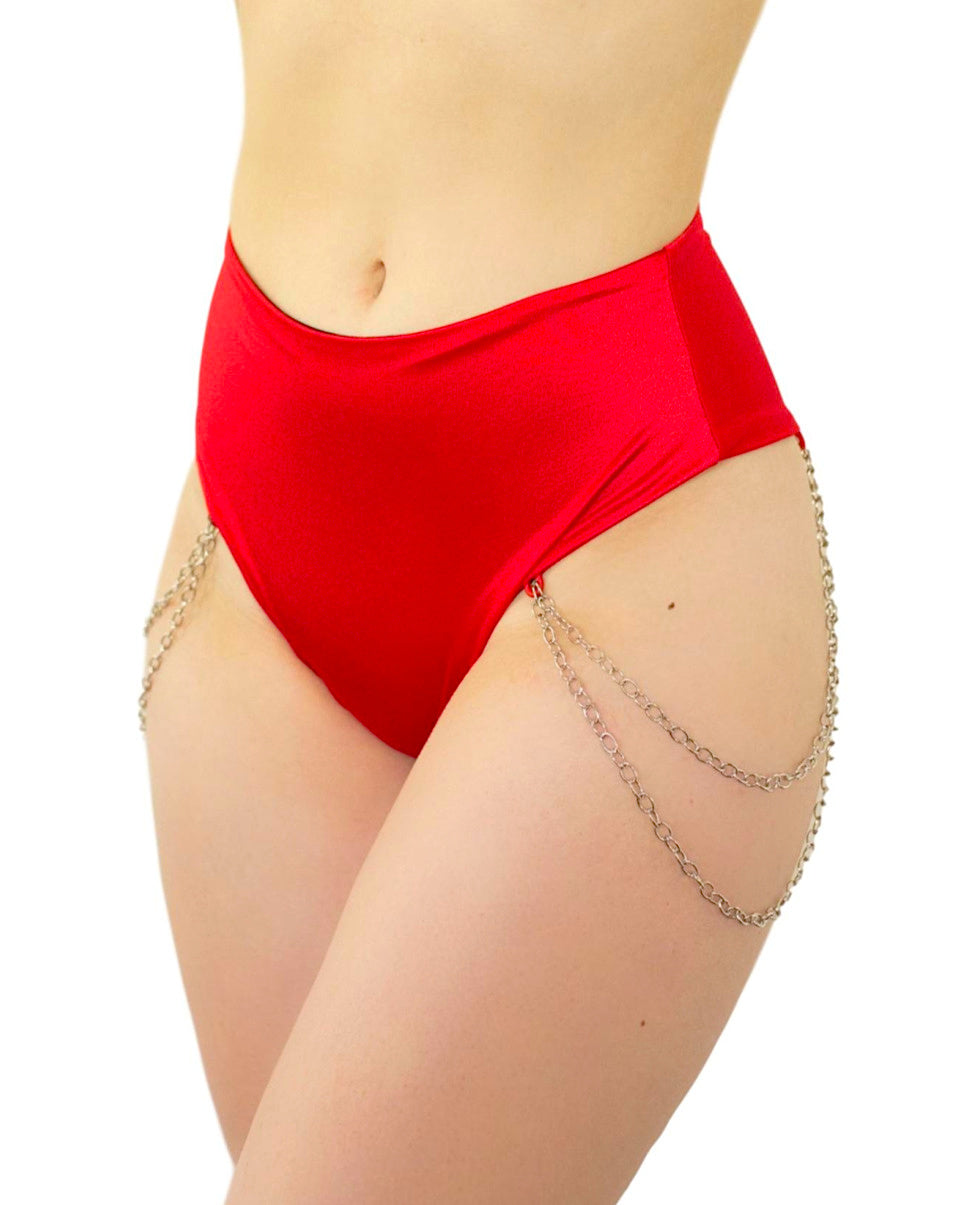 Techno Bish Chain High-Waist Shorts