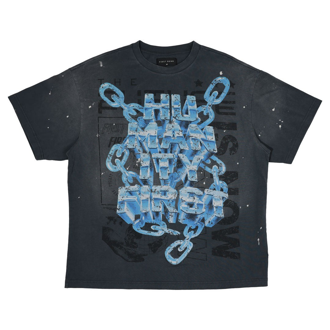 Chain Humanity Men's Gray Washed Tee