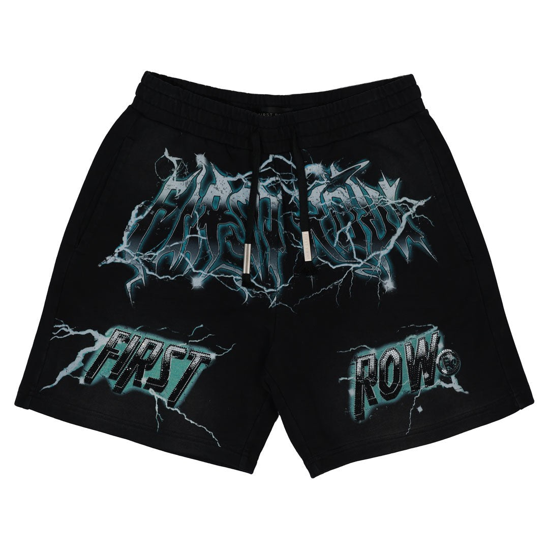 Earth First Men's Black Graphic Shorts