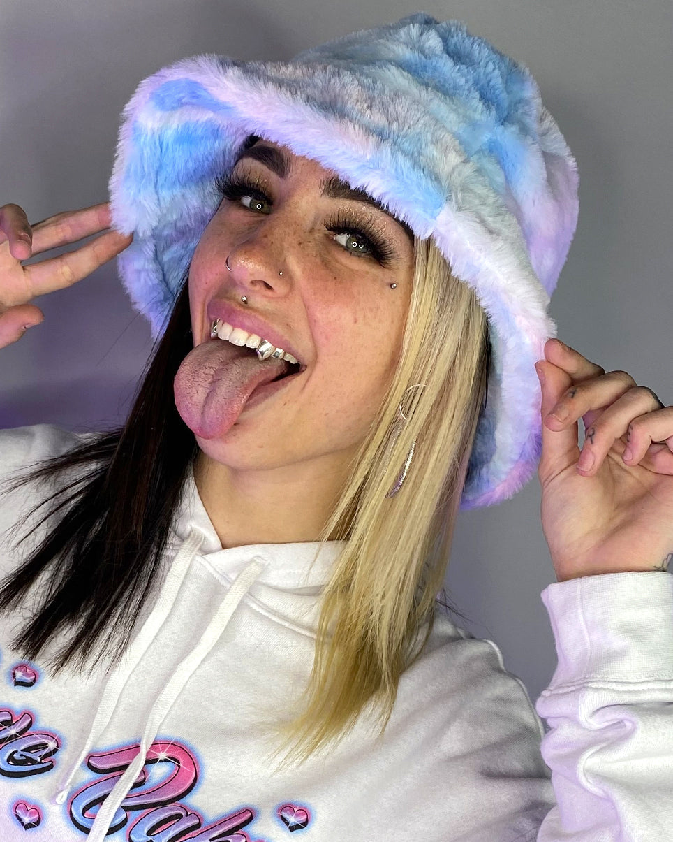 Tie Dye Plush Furry Bucket Hat