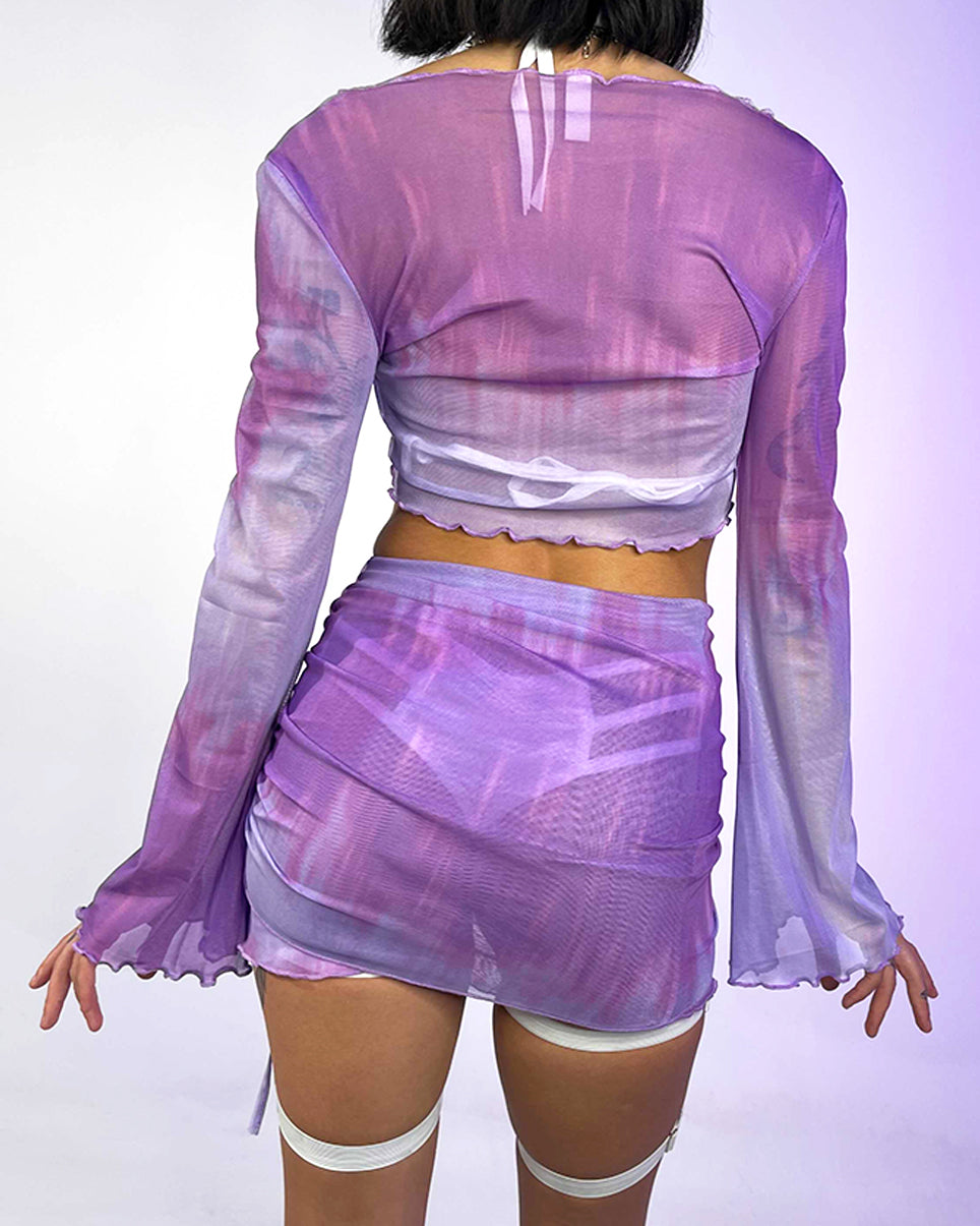 Tied & Dyed 2pc Lavender Skirt Set