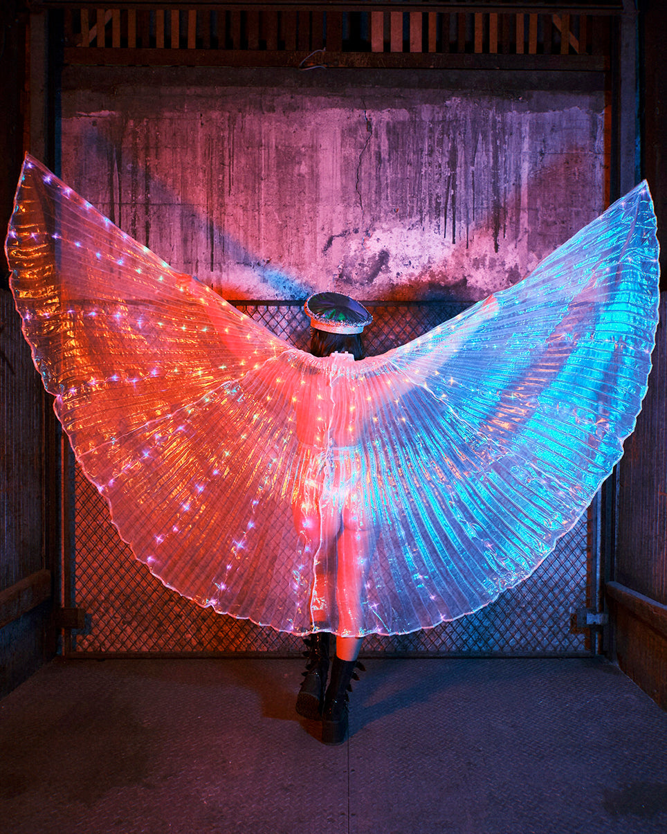 Rainbow LED Light-Up Winged Cape
