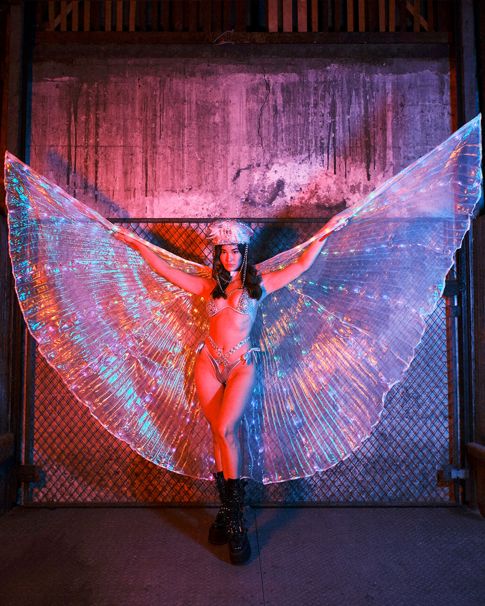 Rainbow LED Light-Up Winged Cape