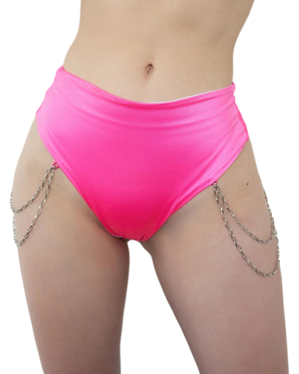 Techno Bish Chain High-Waist Shorts