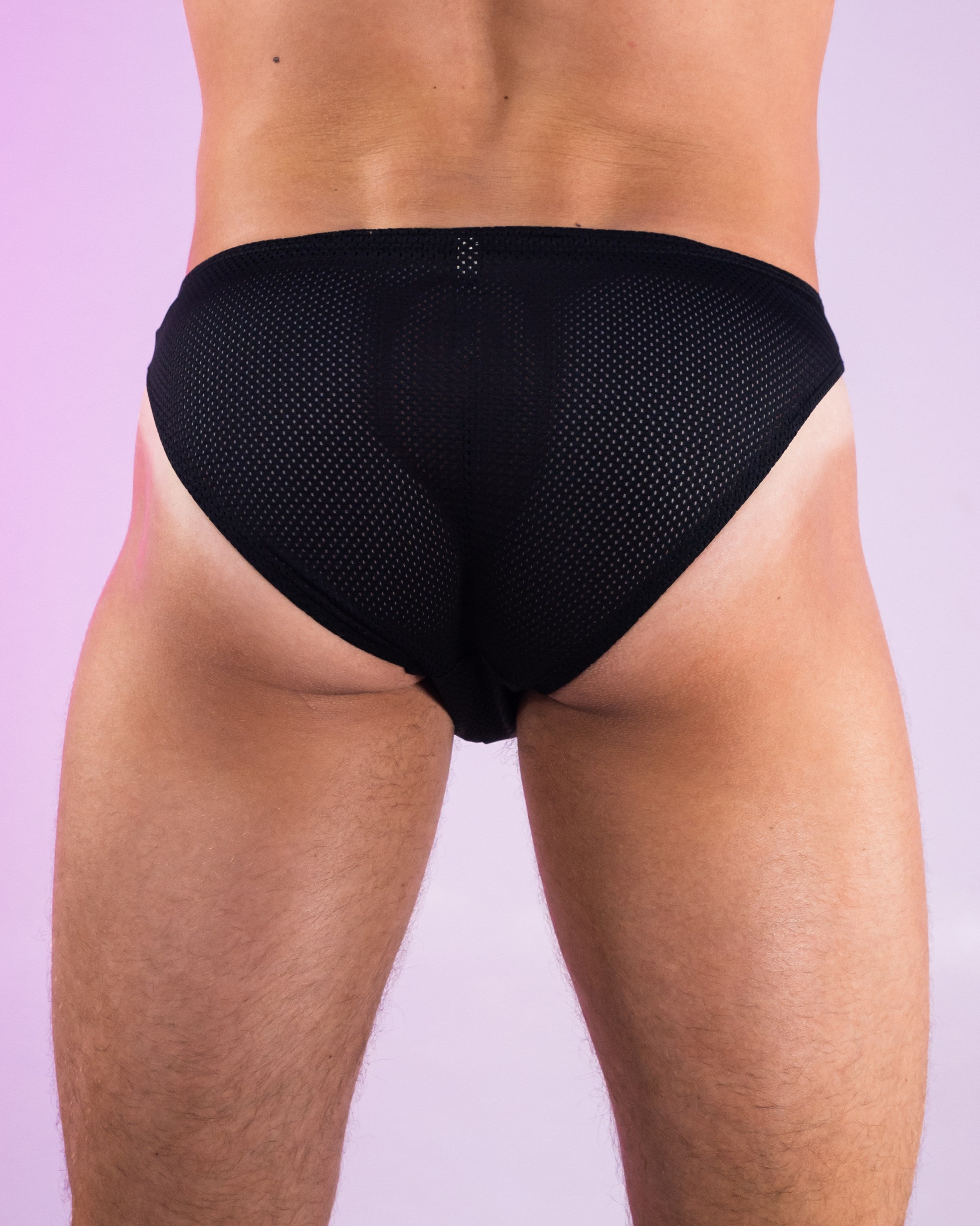 Rainbow Love Pride Criss-Cross Swim Briefs w/ Studs