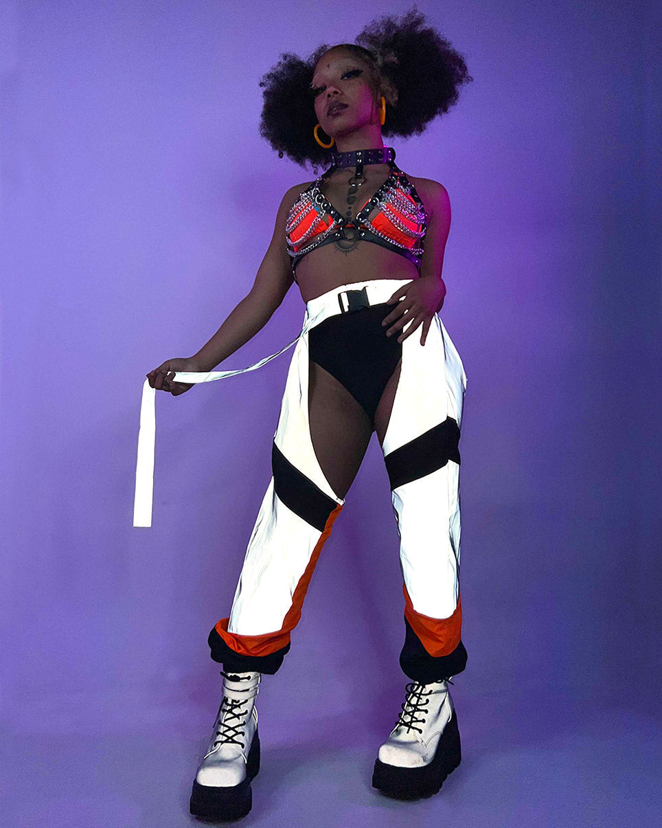 Trip the Light Orange Reflective Chaps