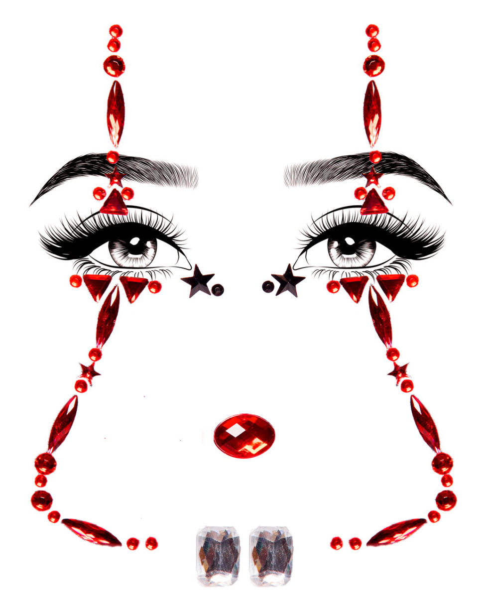 Red With Envy Clown Face Jewels