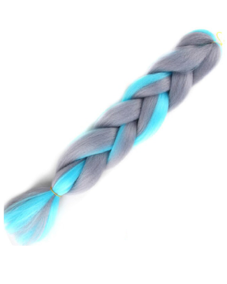 24" Grey and Turquoise Braiding Hair Extensions