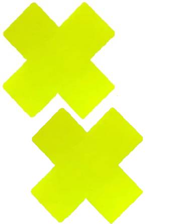 Neon Vinyl Yellow X Factor Blacklight Reactive Pasties
