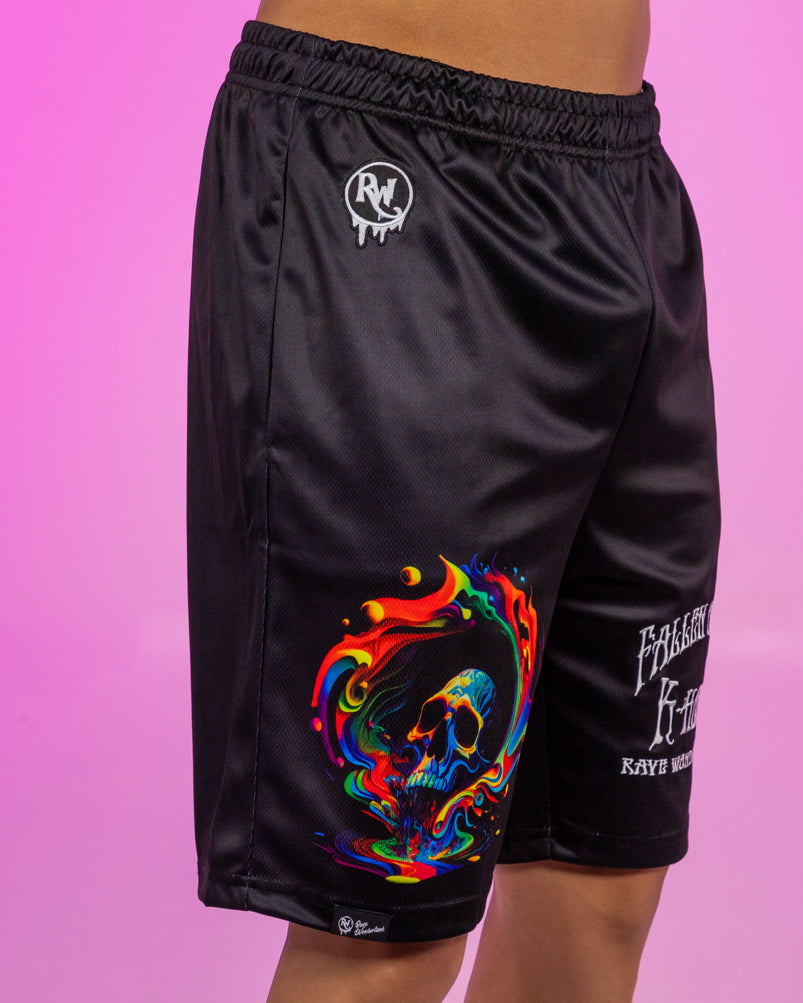 Fallen Into A K-hole Trippy Skull Men's Shorts