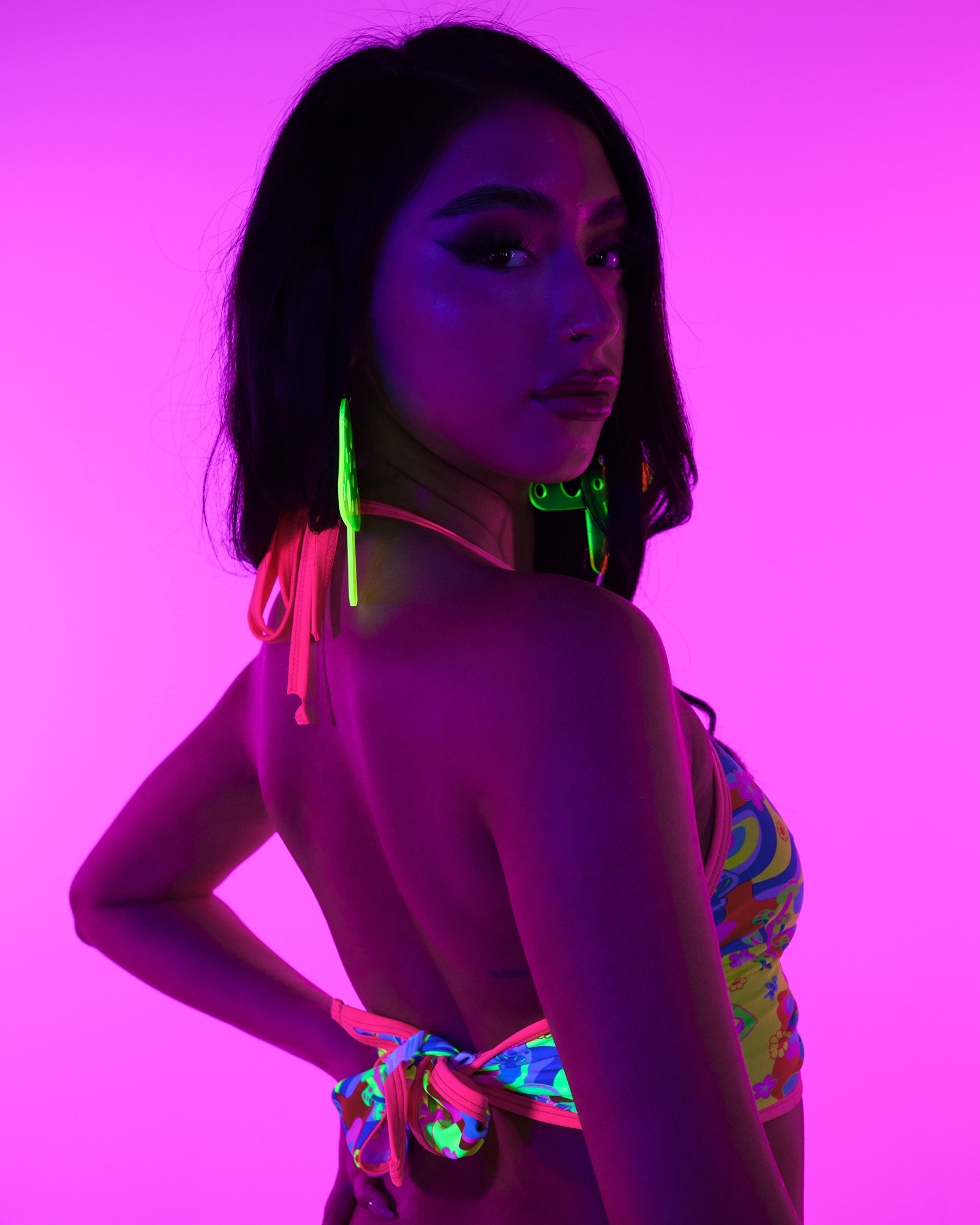 Psychedelic Psilocybin O-Ring Halter Top