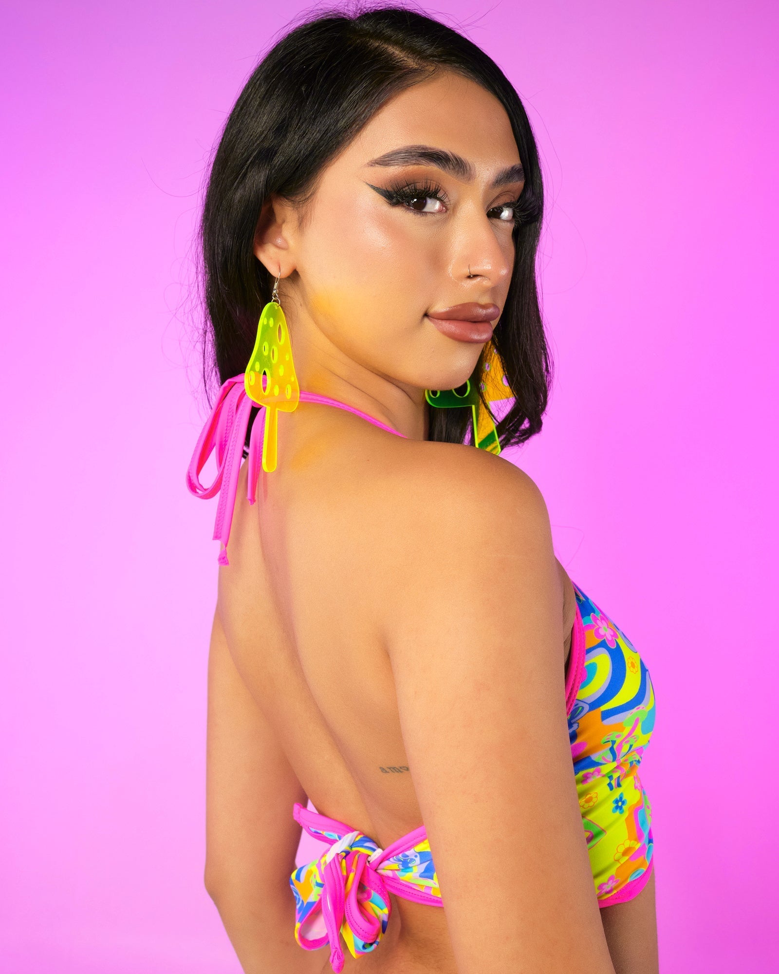 Psychedelic Psilocybin O-Ring Halter Top