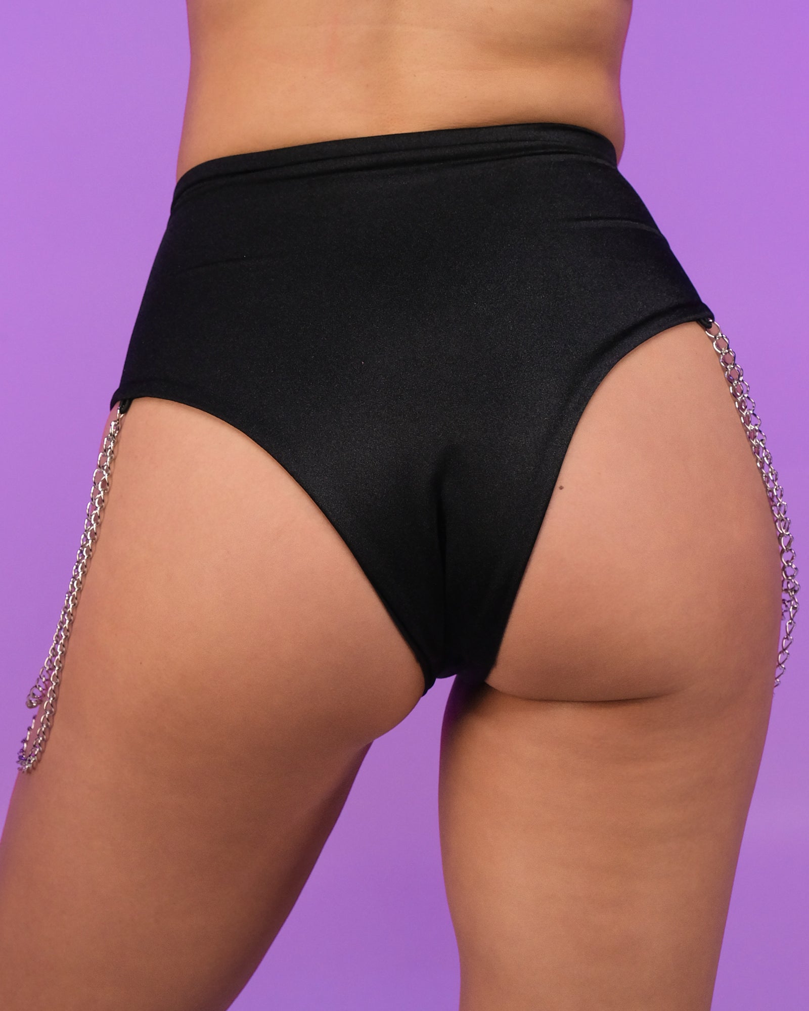 Techno Bish Chain High-Waist Shorts