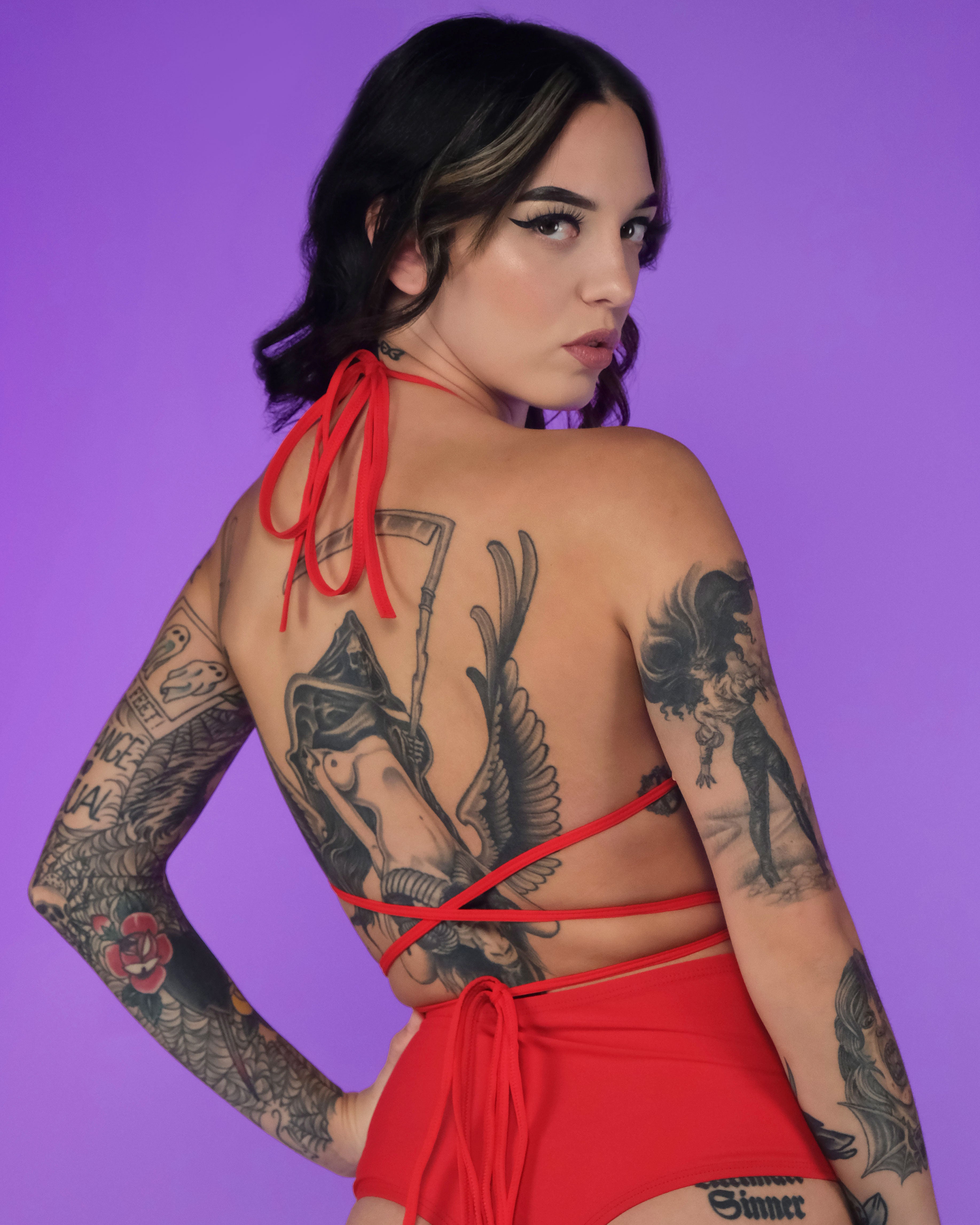 Red Rave Bikini Wrap Top