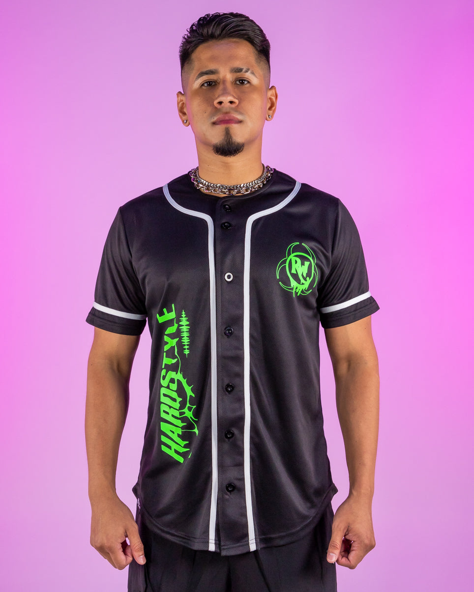 Hardstyle Baddie Anime UV Neon Green Baseball Jersey