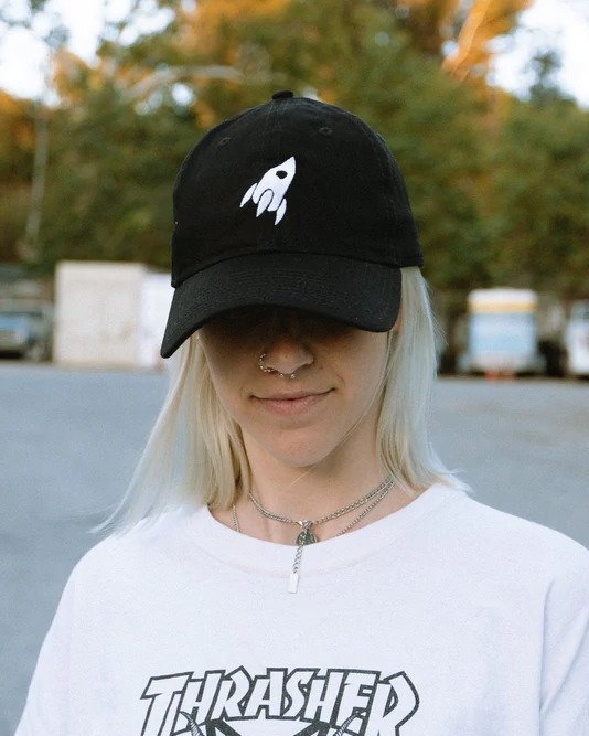 Space Yacht Black & White Dad Hat