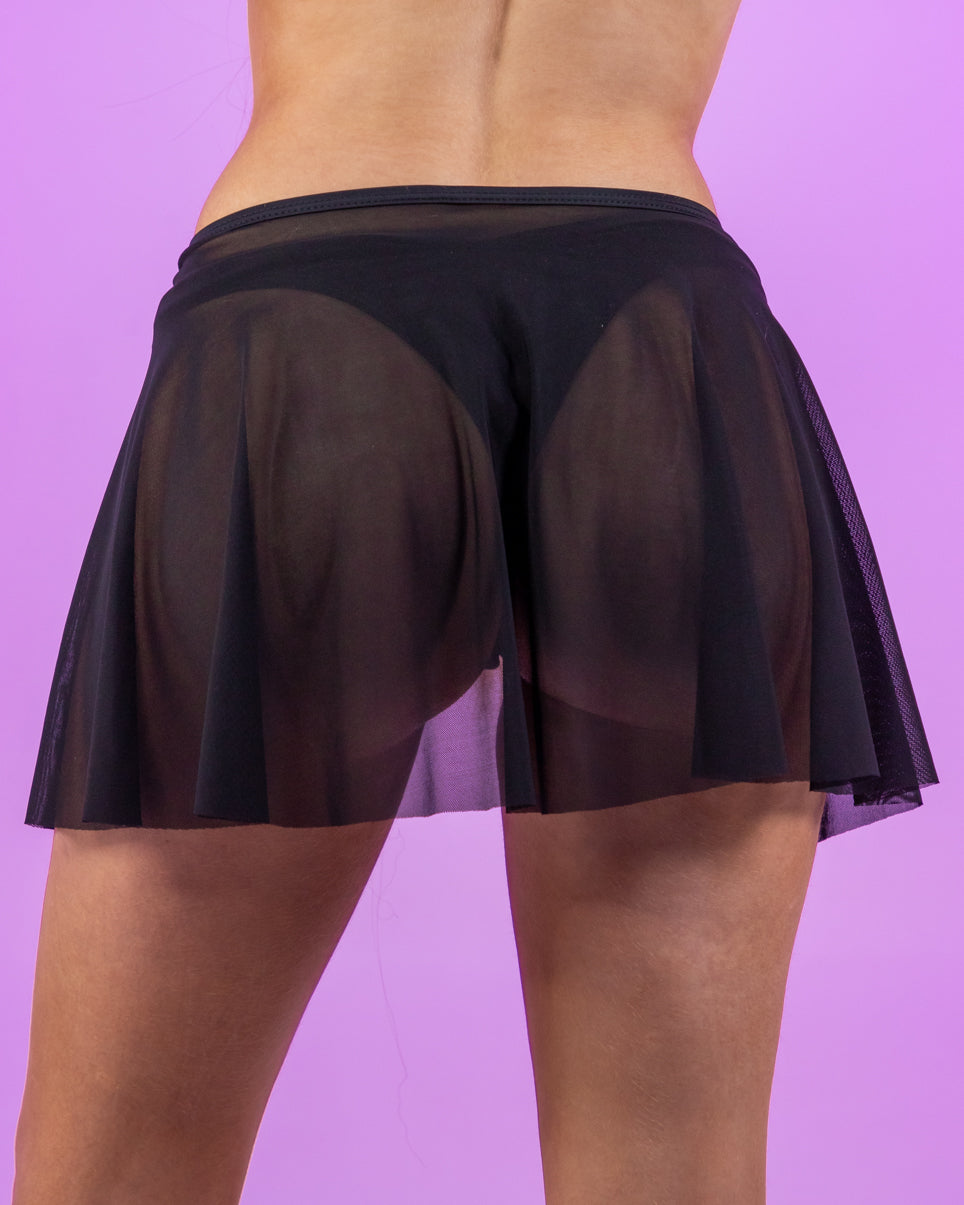 Spin Me Round Mesh Tie Skirt