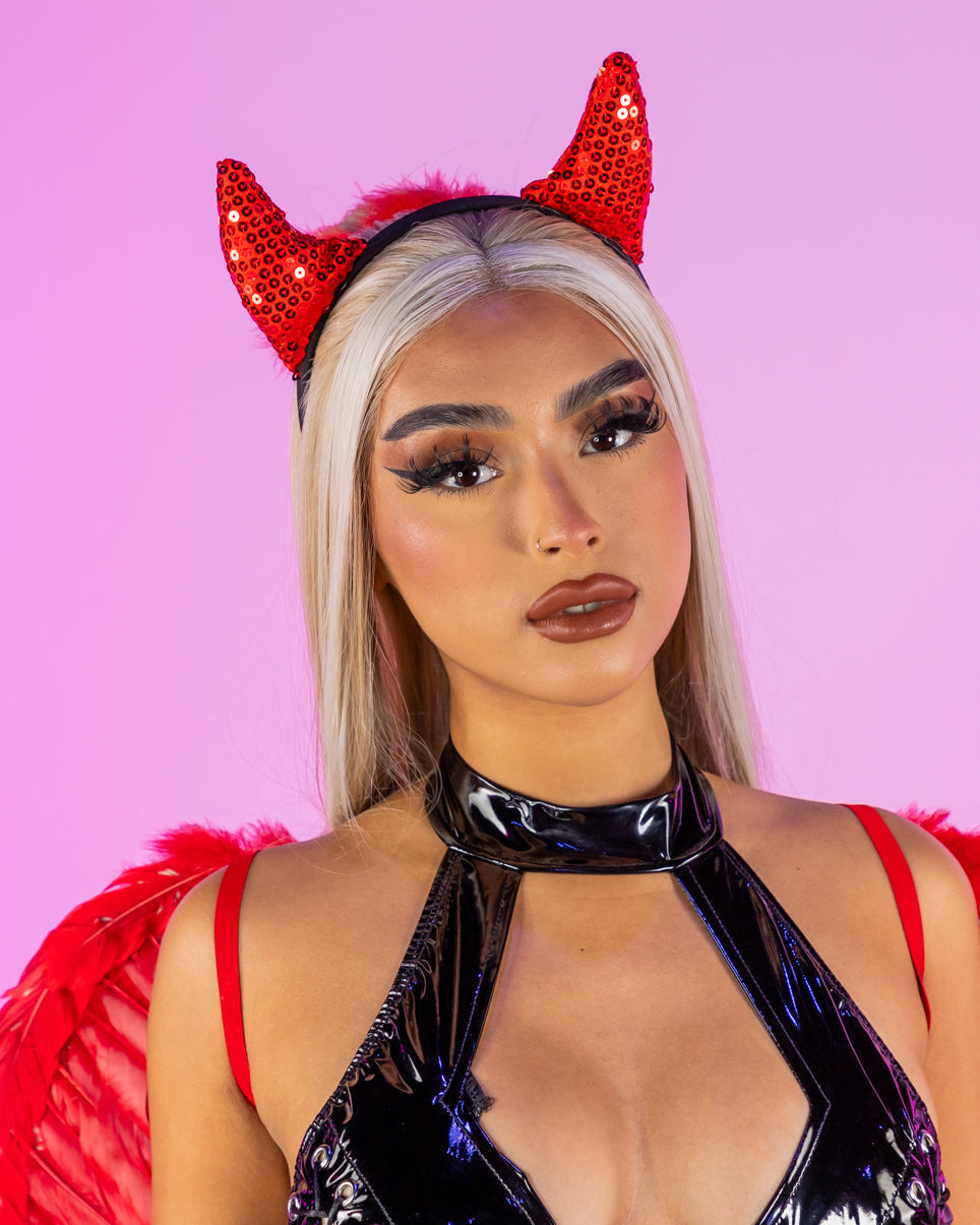 Devil Horns Sequin Headband