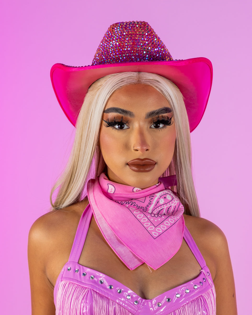 Pink Rhinestone Cowgirl Hat