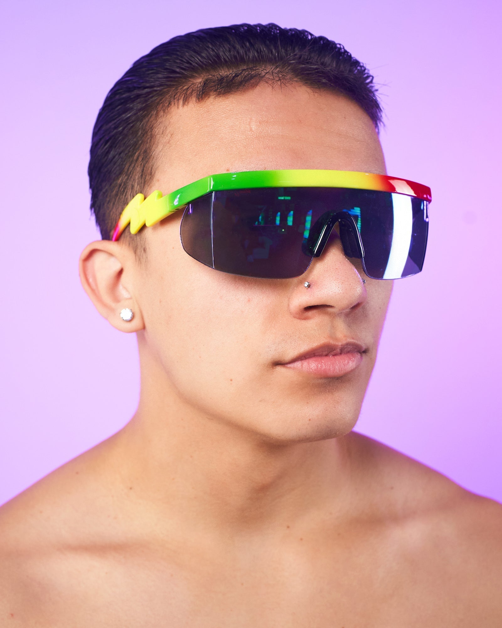 Polychromatic Electric-Shaped Sunglasses
