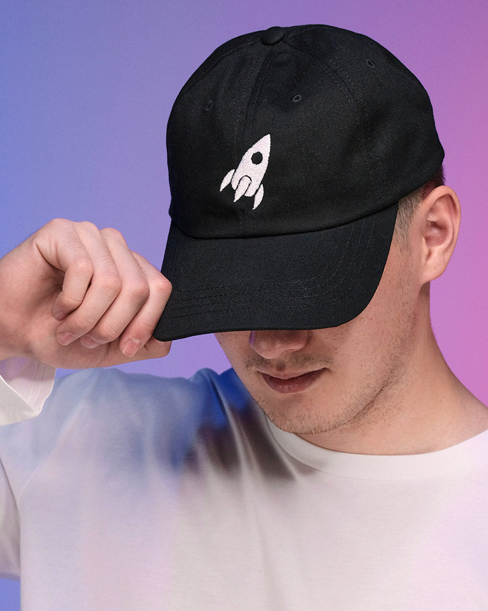 Space Yacht Black & White Dad Hat