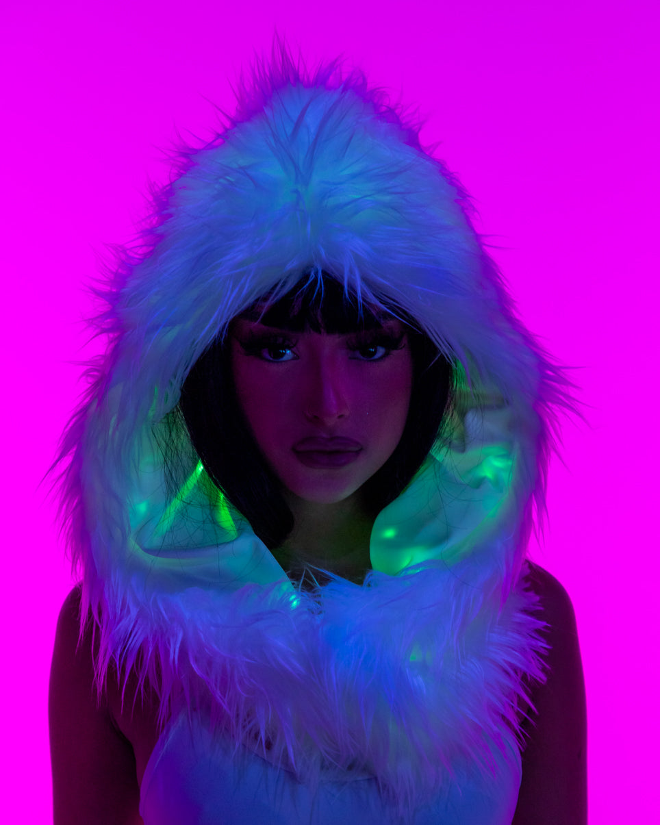 White Light Up LED Unisex Infinity Hoodie