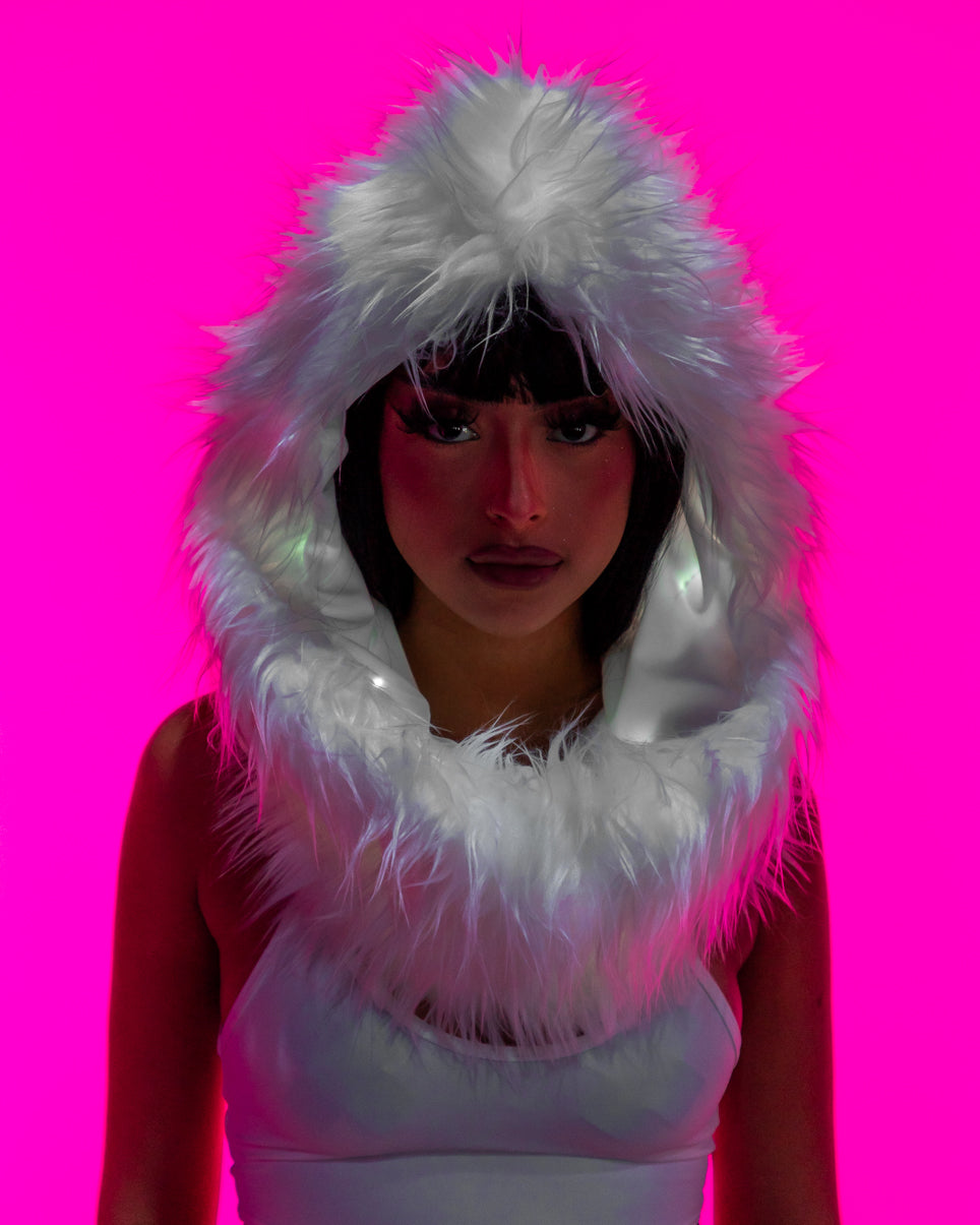White Light Up LED Unisex Infinity Hoodie