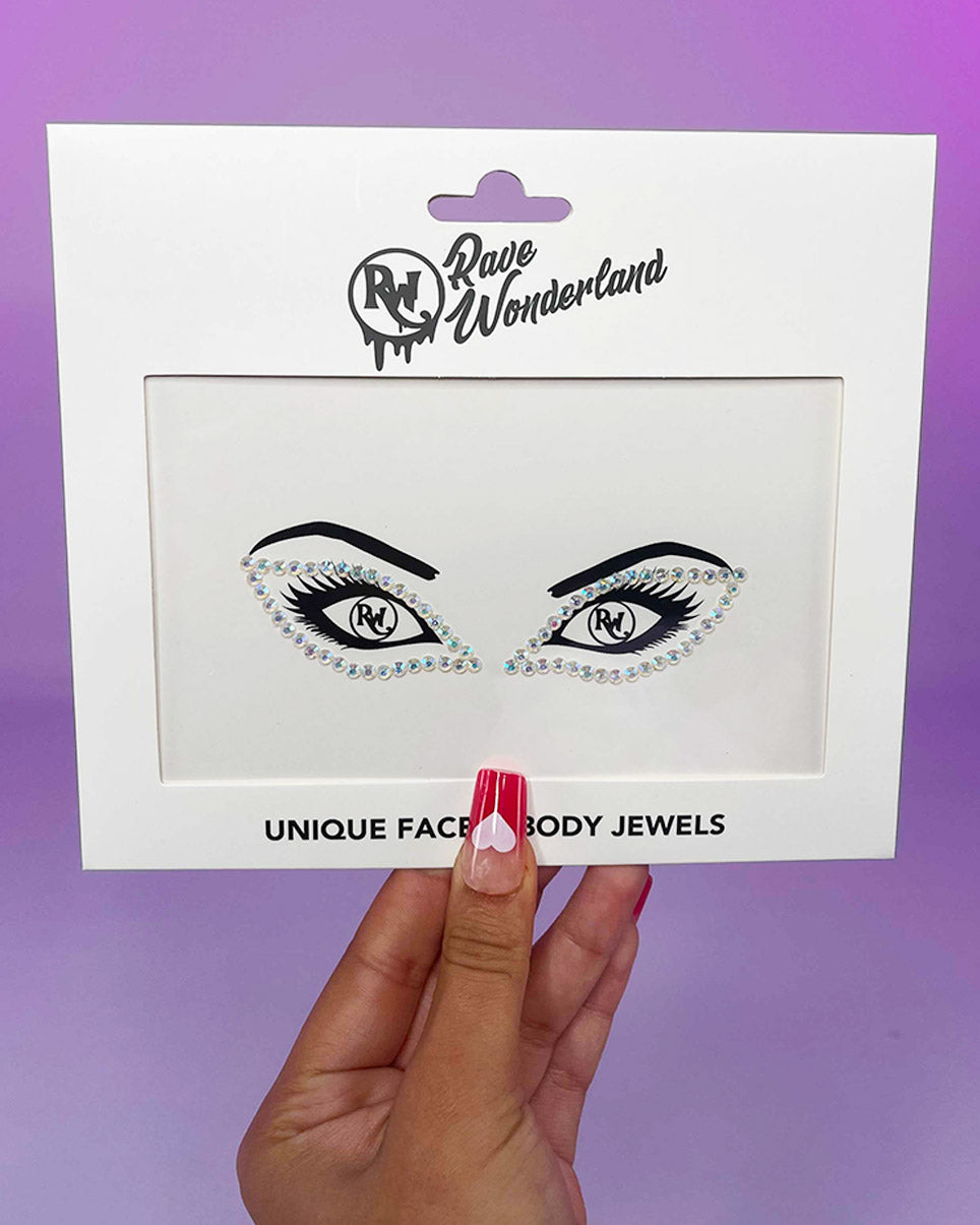 Silver Crystal Liner Face Jewel