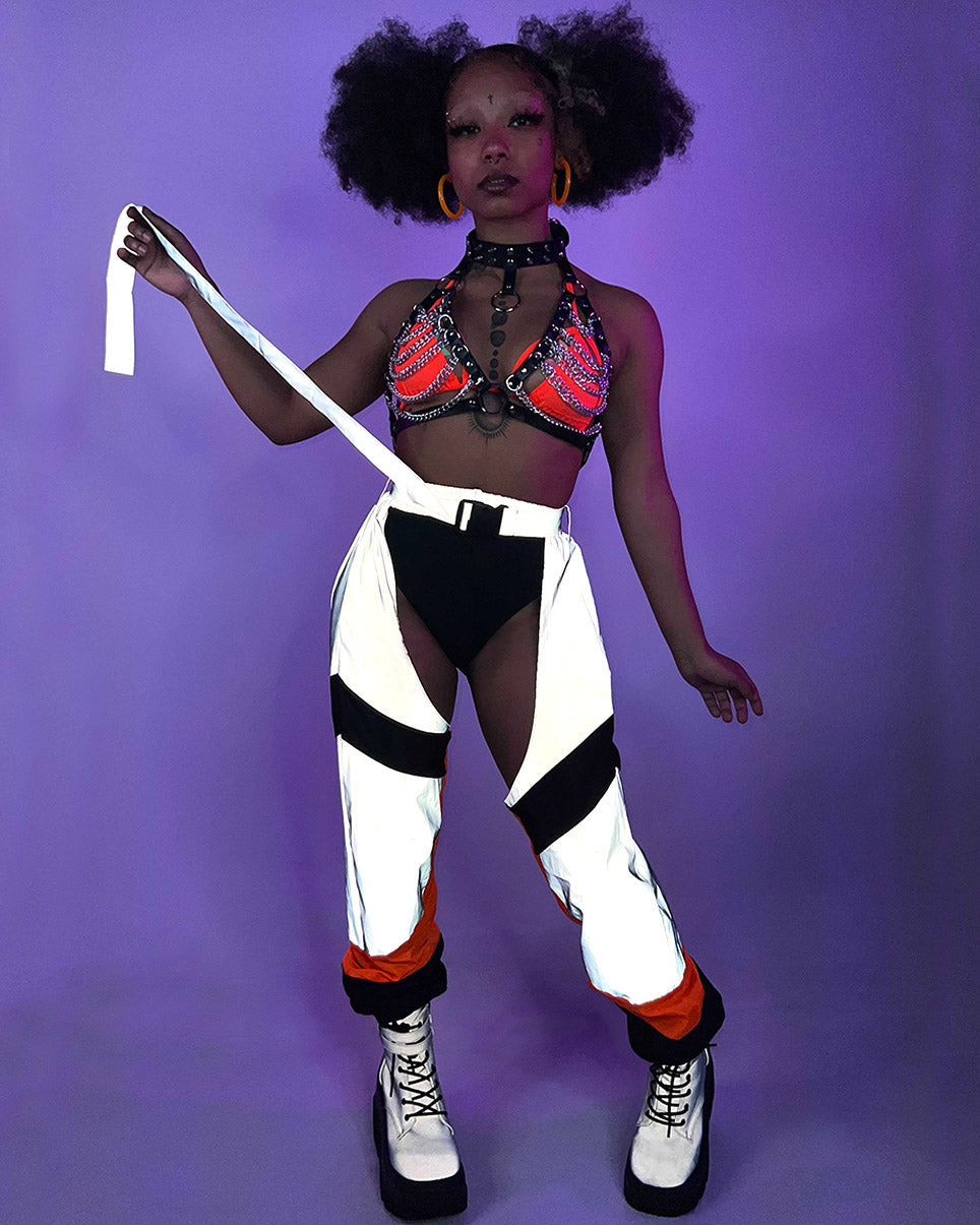 Trip the Light Orange Reflective Chaps