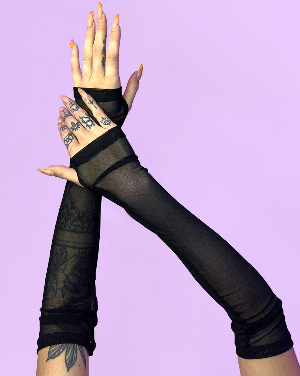 Y2K Doll Sheer Arm Sleeves