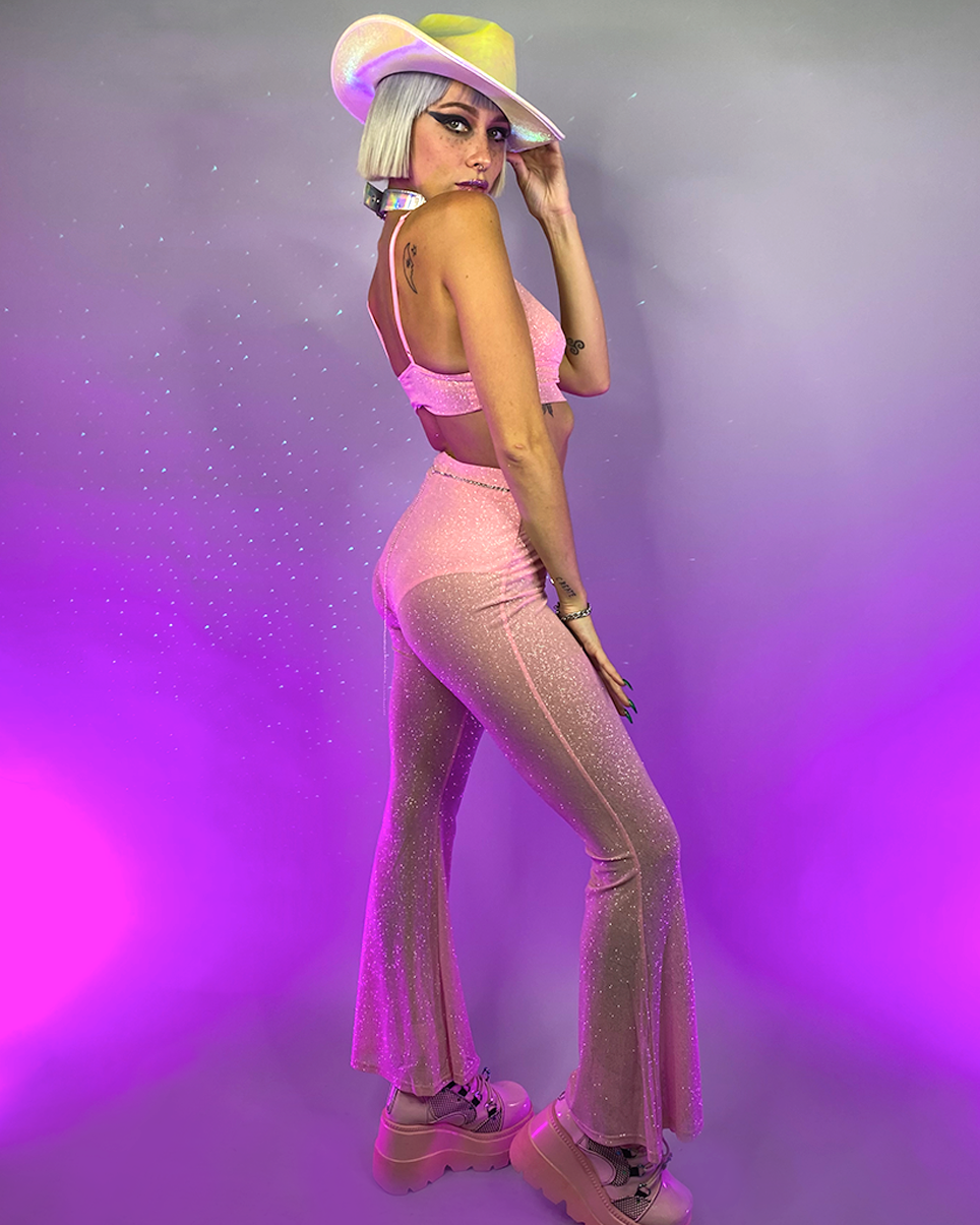 Urban Nights Sparkle Mesh Flare Bottoms