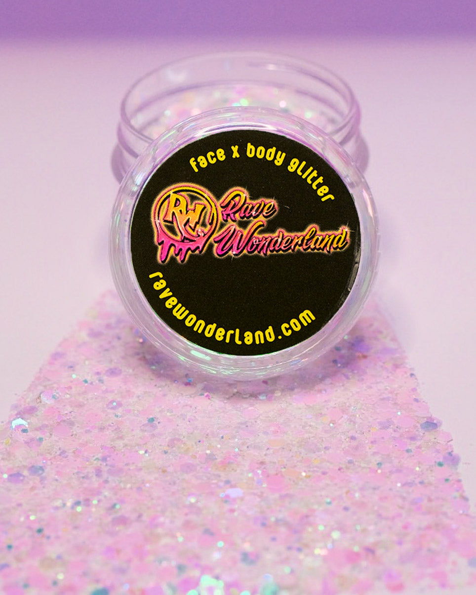 Iridescent White Chunky Glitter