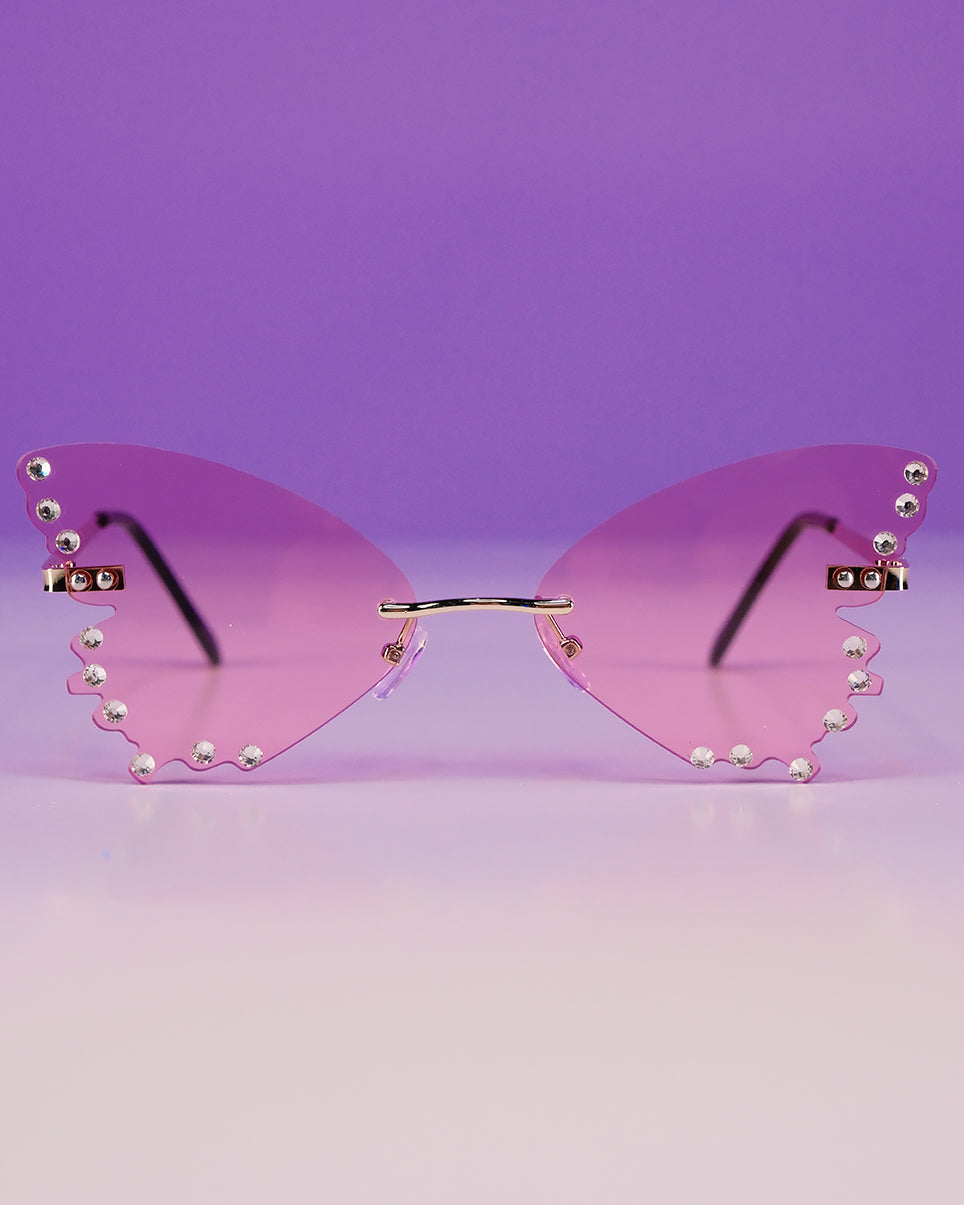 Diamond Butterflies Color Sunglasses
