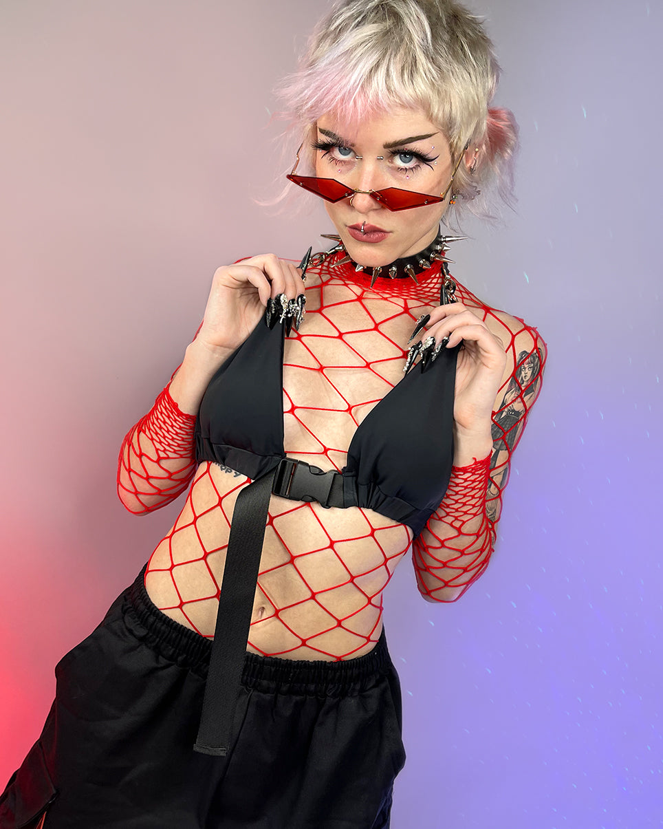 Black Click It Buckle Top