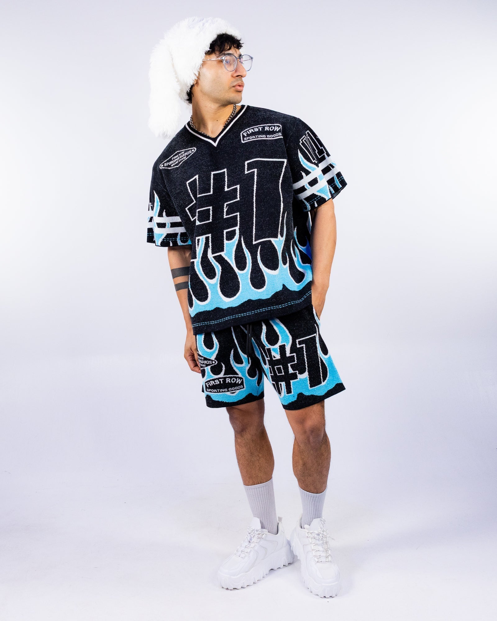 Flame Varsity Men's Blue Knit Tee